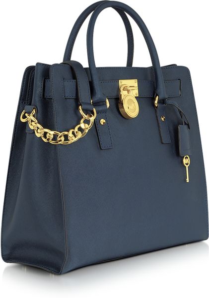 michael kors navy blue tote bag