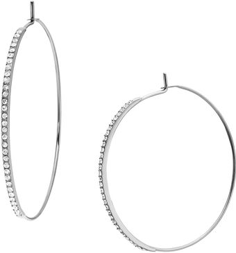 Michael Kors Pave Hoop Earrings - Lyst