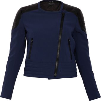 Rag & Bone Bicolour Fabric Biker Jacket - Lyst