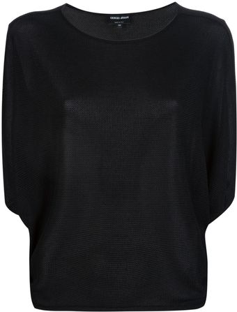 Giorgio Armani Draped Sleeve Tshirt - Lyst
