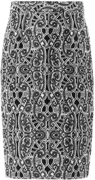 Prabal Gurung Lace Print Pencil Skirt - Lyst