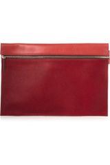 Victoria Beckham Matteleather and Calf Hair Clutch