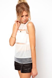 Asos Shell Top with Sheer Panels - Lyst