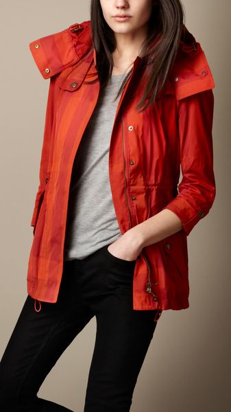 Burberry Brit Technical Fabric Check Parka - Lyst