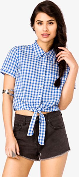 gingham tie top