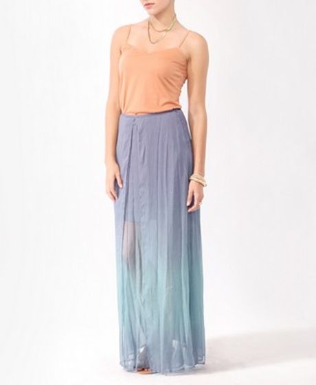 Forever 21 Layered Ombré Maxi Skirt in Purple (lavender) Forever 21 Layered Ombré Maxi Skirt in Purple (lavender)