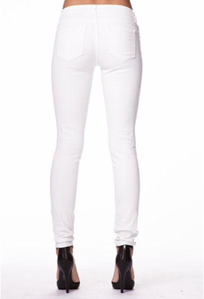 Forever 21 Soft Skinny Jeans in White | Lyst