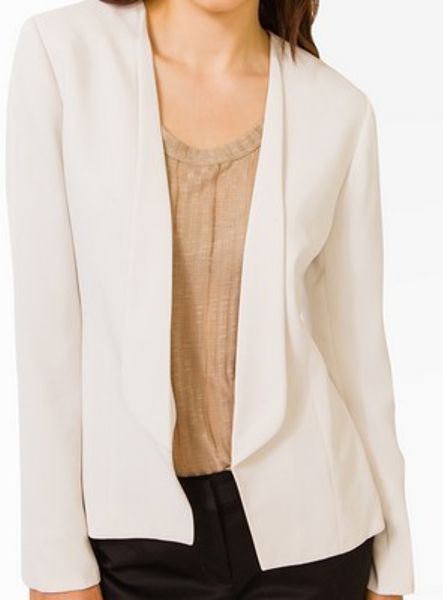 Forever 21 Graduated Lapel Open Jacket in White (winter white) | Lyst