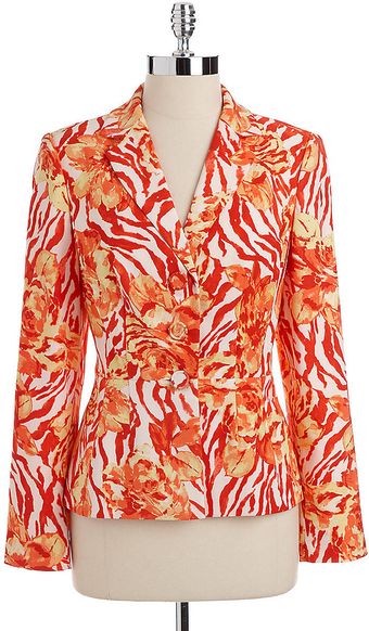 Kay Unger Zebra and Floral Print Blazer - Lyst