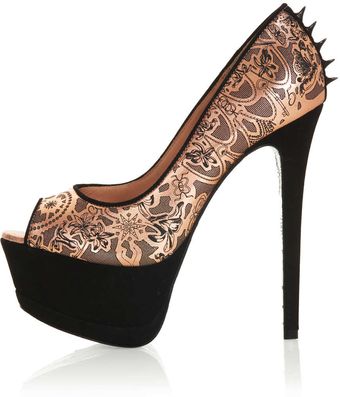 Topshop Lucky 5 Peeptoe Courts  - Lyst