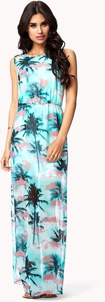 Forever 21 Tropical Print Maxi Dress in Multicolor (aquapink) - Lyst Forever 21 Tropical Print Maxi Dress in Multicolor (aquapink) - Lyst