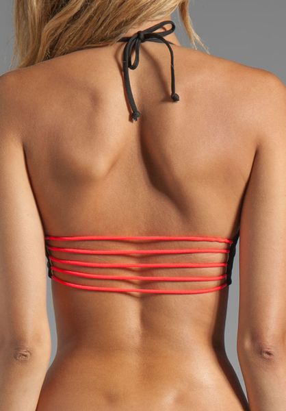 Basta Surf Zunzal Reversible Bungee Bikini Top In Black In White Noir And Ivory And Hot Coral Lyst