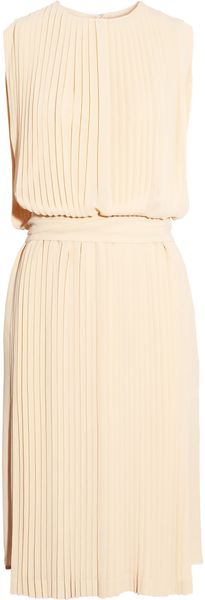 Chloé Pleated Silkgeorgette Dress - Lyst