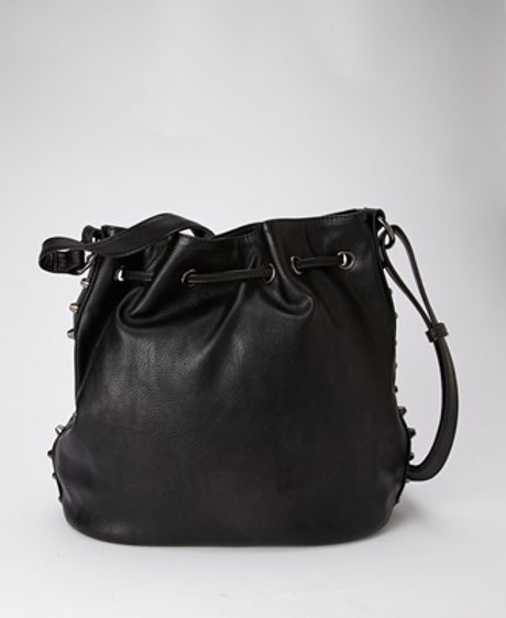 Forever 21 Studded Bucket Bag in Black | Lyst