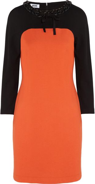Moschino Cheap & Chic Chaintrimmed Jersey Dress - Lyst