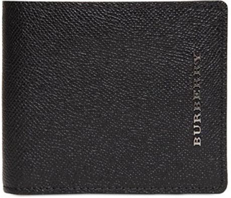 Burberry Saffiano Leather Coin Pocket Wallet in Black for Men | Lyst