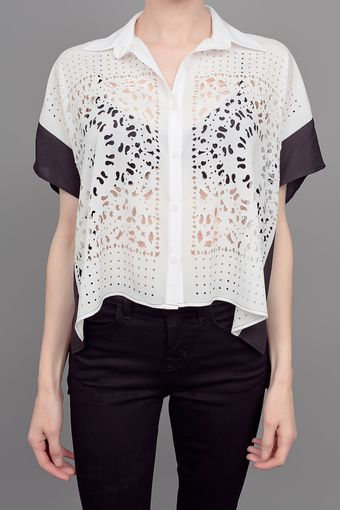 Clover Canyon Laser Cut Top White Black - Lyst