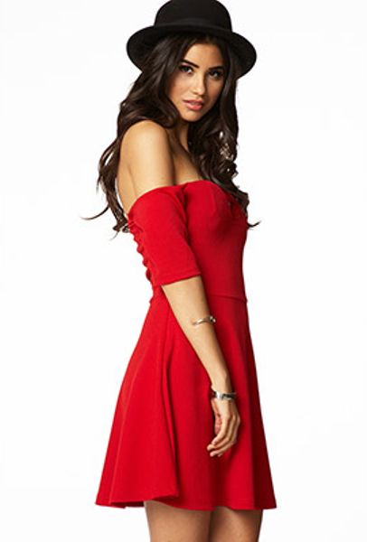 off the shoulder fit and flare