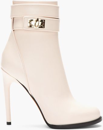 Givenchy Baby Pink Leather Shark Lock Ankle Boots - Lyst