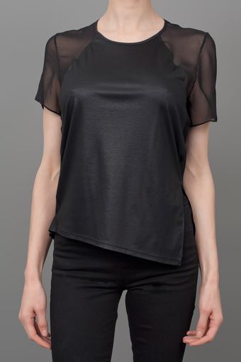 Helmut Lang Top Wside Slit Black - Lyst