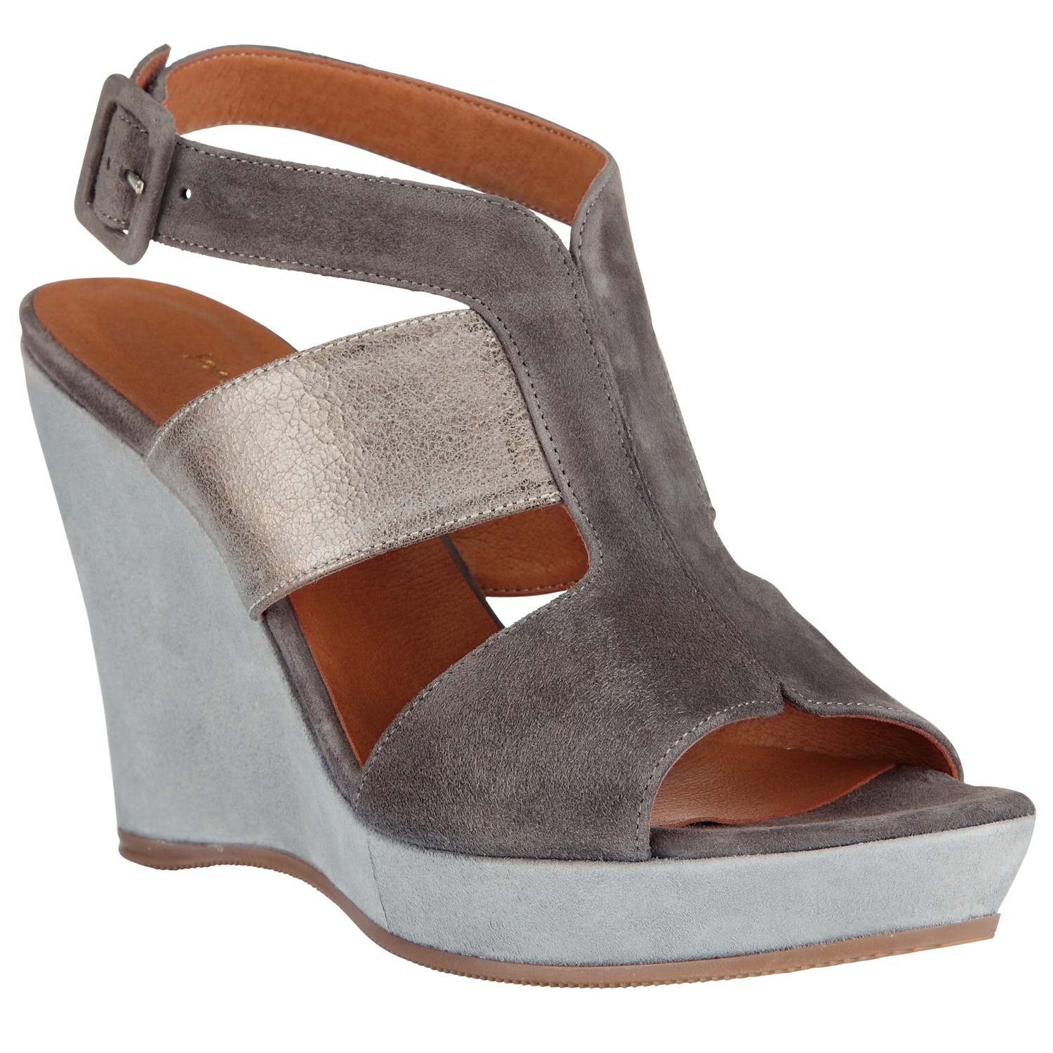 John Lewis Laura Wedged Sandals in Gray (Graphite) | Lyst