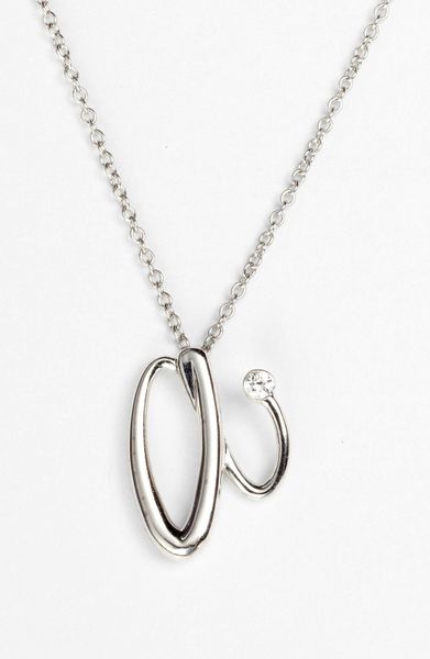 Kwiat Initial Pendant Necklace in Silver (white gold n)
