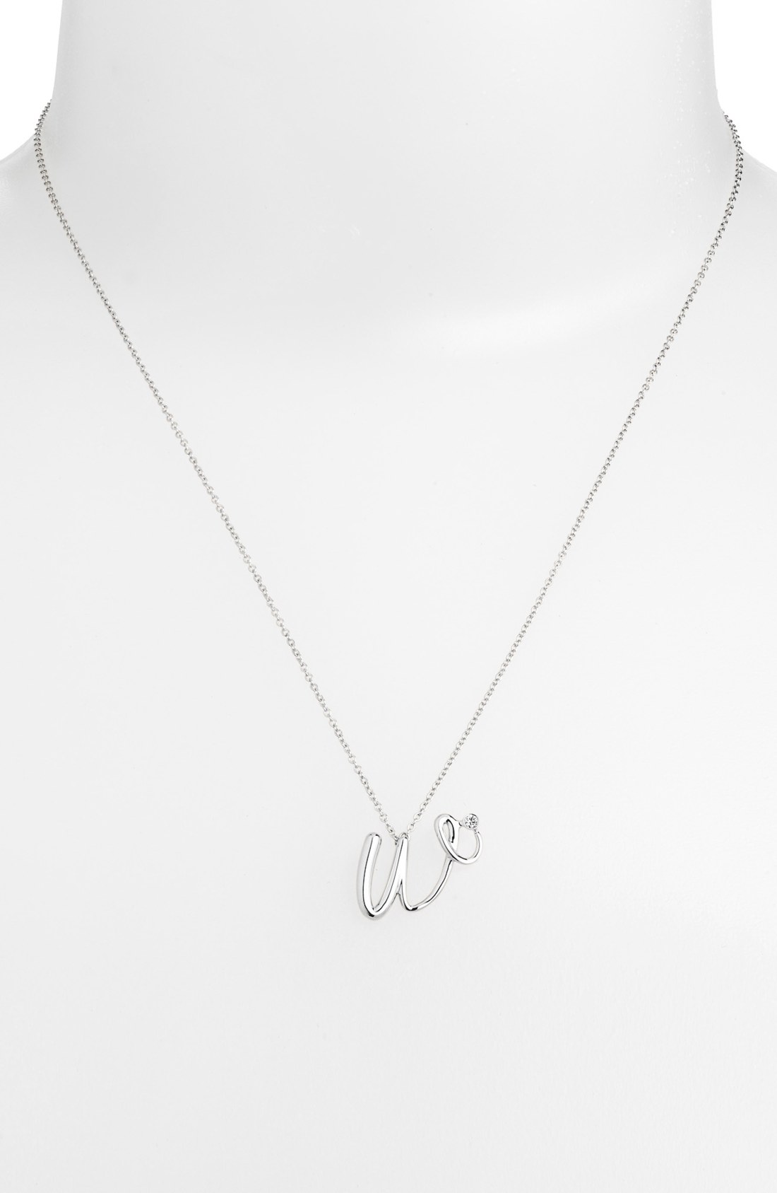 Kwiat Initial Pendant Necklace in White (white gold w)