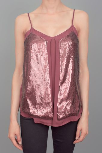 Madison Marcus Sequin Top Plum - Lyst