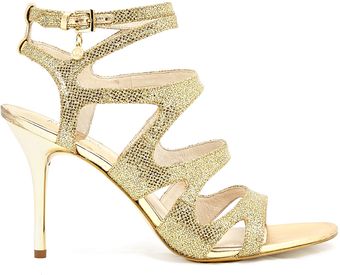 Michael by Michael Kors Gold Yvonne Ankle Strap Sandals - Lyst