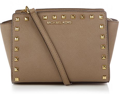 michael kors studded messenger bag