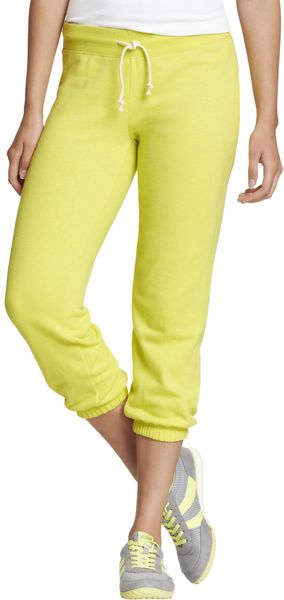 Old Navy Cropped Fleece Pants in Yellow (sunkissed lime) | Lyst