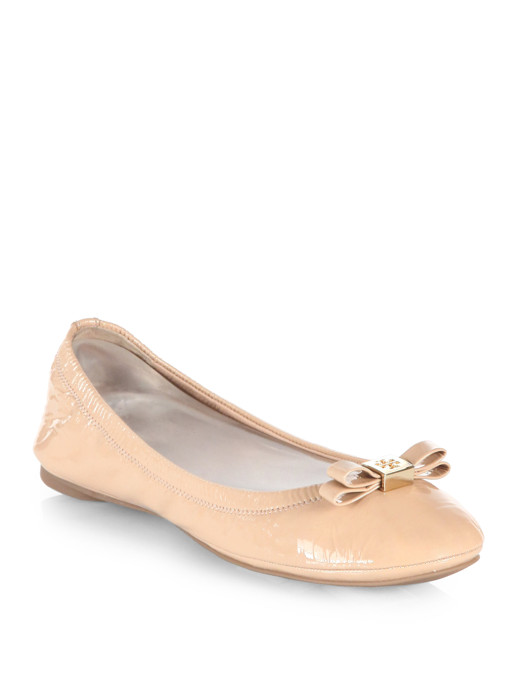 Tory Burch Eddie Patent Leather Ballet Flats in (camellia pink) | Lyst