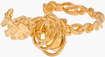 Alexander McQueen Gold Skull and Vine Bracelet - Lyst