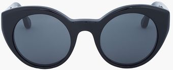 Elizabeth And James Black Round Carroll Cats_eye Sunglasses - Lyst