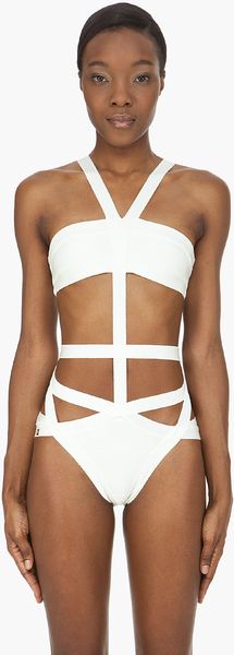 Hervé Léger Cut-Out One Piece - Lyst