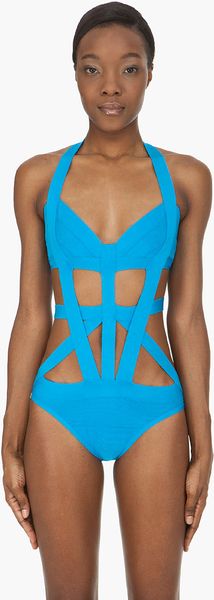 Hervé Léger Strappy One Piece - Lyst