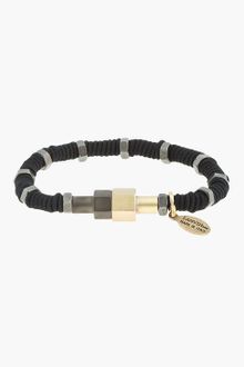 Lanvin Black Elastic Bound Hardware Bracelet - Lyst