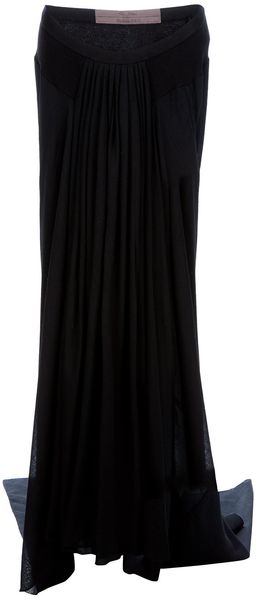 Rick Owens Long Draped Skirt - Lyst