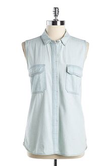 Calvin Klein Jeans Sleeveless Cotton Utility Shirt - Lyst