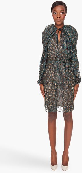 Lanvin Metallic Jacquard Dress - Lyst