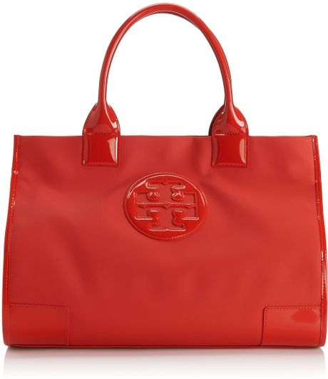 tory burch ella tote red