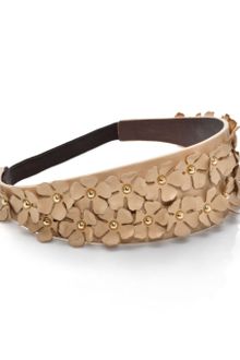 Tory Burch Flower Leather Headband - Lyst