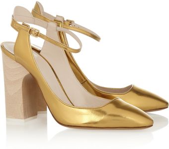 Chloé Metallic Leather Pumps - Lyst
