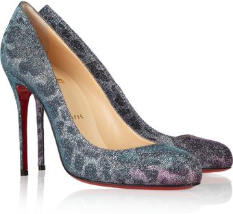 Christian Louboutin Fifi 100 Leopardpatterned Lamé Pumps - Lyst