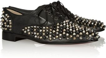 Christian Louboutin Freddy Spiked Leather Brogues - Lyst