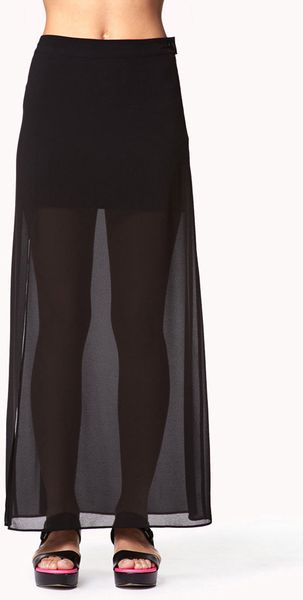Forever 21 Chiffon Maxi Skirt in Black Forever 21 Chiffon Maxi Skirt in Black