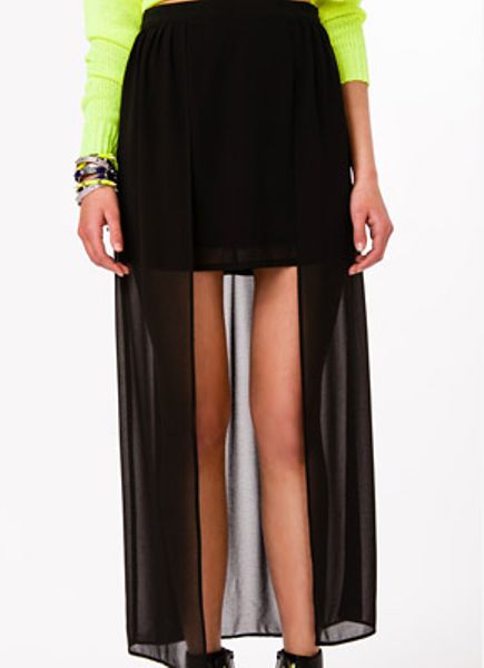 Forever 21 Layered Maxi Skirt in Black