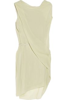 Helmut Lang Asymmetrical Draped Silk Dress - Lyst