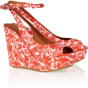 Marc By Marc Jacobs Printed Mattesatin Wedge Sandals - Lyst