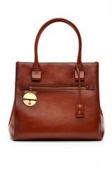 Marc Jacobs Waxed Medium Big Apple Tote in Luggage